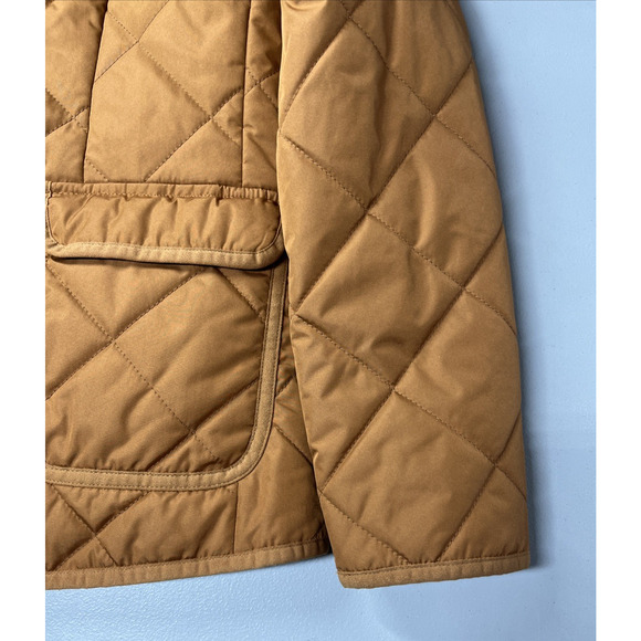 J Crew Quilted Regent Blazer Jacket PrimaLoft® XS English Saddle Brown Puffer - Picture 4 of 11